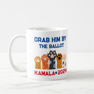 Fånga honom med röstsedeln Kattdam Kamala Harris 2 Kaffemugg