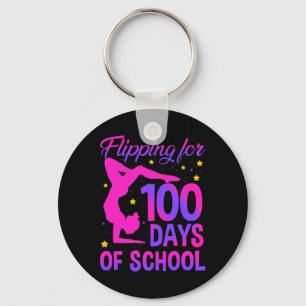 Fånga i 100 dagar av skolGymnastikgymnast Nyckelring