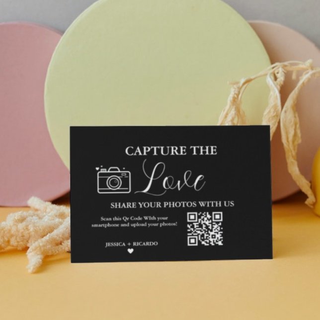 Fånga kärlek Bröllop QR-kod Kort Fotokort (Skapare uppladdad)