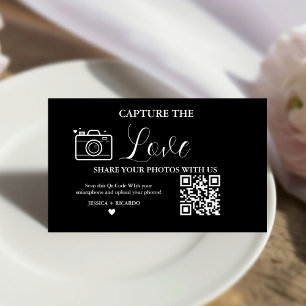 Fånga Kärlek Bröllop QR-kod Kort Fotokort
