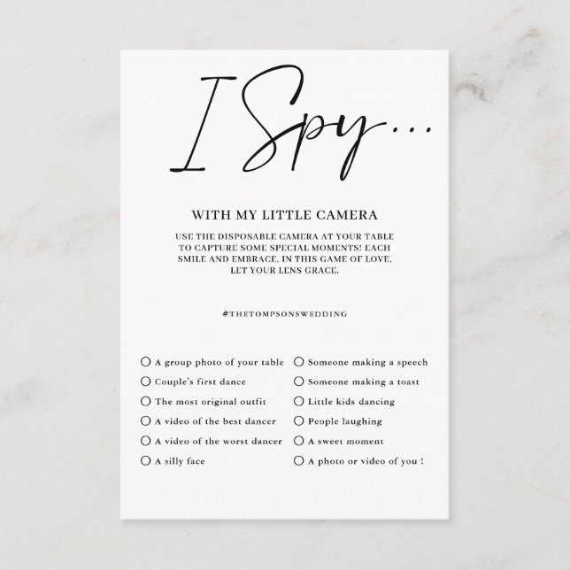 Fånga Kärleken Foto Jag Ser Bröllopsspel Meny (Framsida)