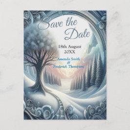 Fånga konst vinter scen & snö och is kristaller meddelande vykort