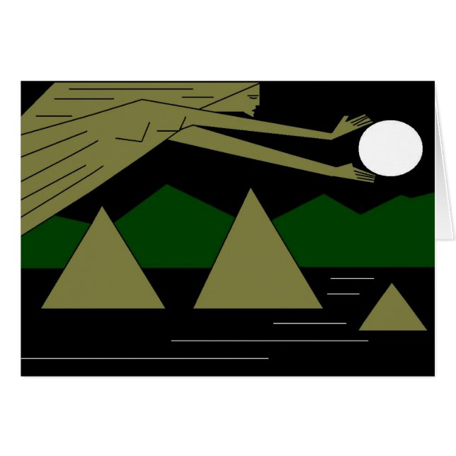 Fånga Måne Hälsningskort (Framsidan Horizontal)