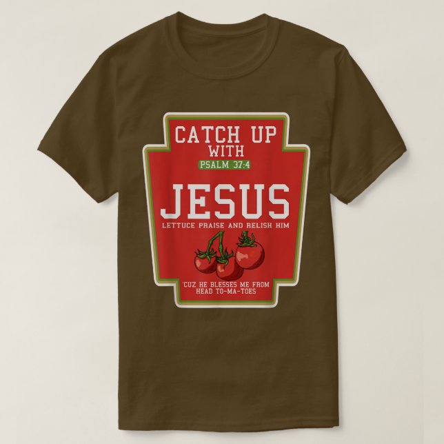 Fånga med Jesus Lazy Halloween Costume Pun Chr T Shirt (Design framsida)