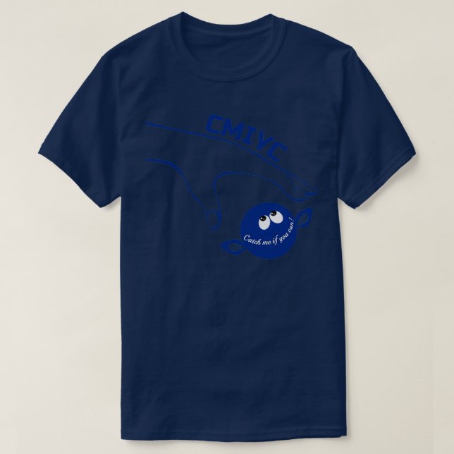 Fånga mig om du kan Sporty CMIYC i blått T Shirt (Design framsida)