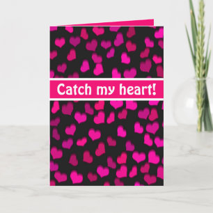 Fånga mitt hjärta! Modern Rosa Hearts Valentine Kort