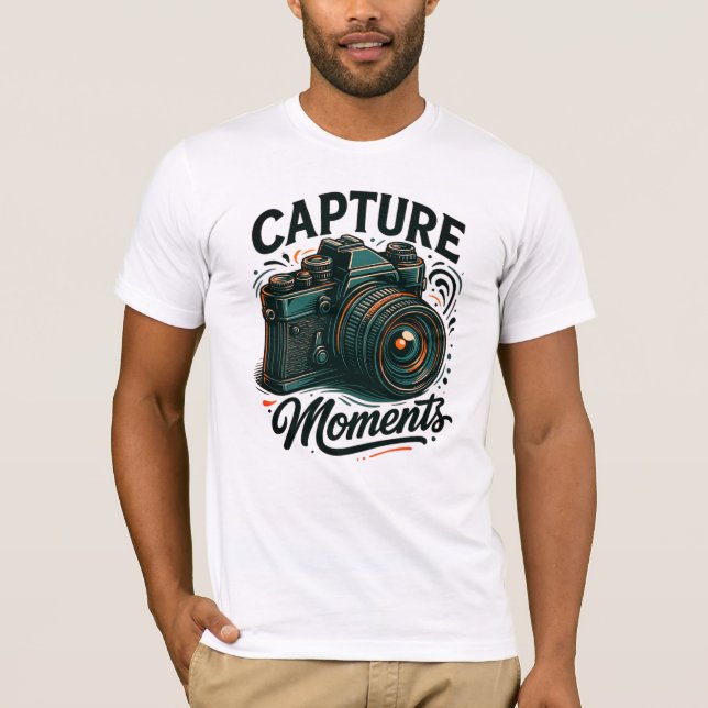 Fånga ögonblick Retro Kamera Konst T-Shirt (Framsida)