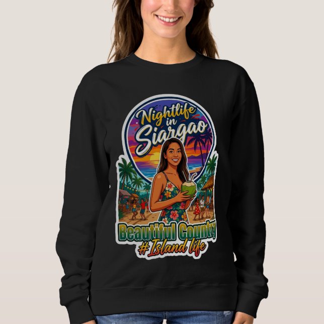 Fånga öns glans: Siargao Nattliv T Shirt (Framsida)