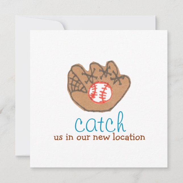 "Fånga oss på vår nya plats", byte av adress Meddelande (Framsida)