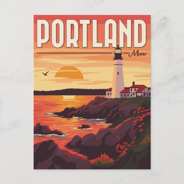 Fånga Portlands mentalitet, Maine Lighthouse Vykort (Framsida)