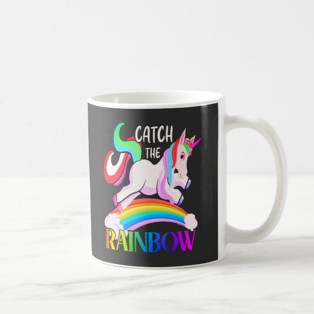 Fånga regnbågens enhörningsdesign kaffemugg (Höger)
