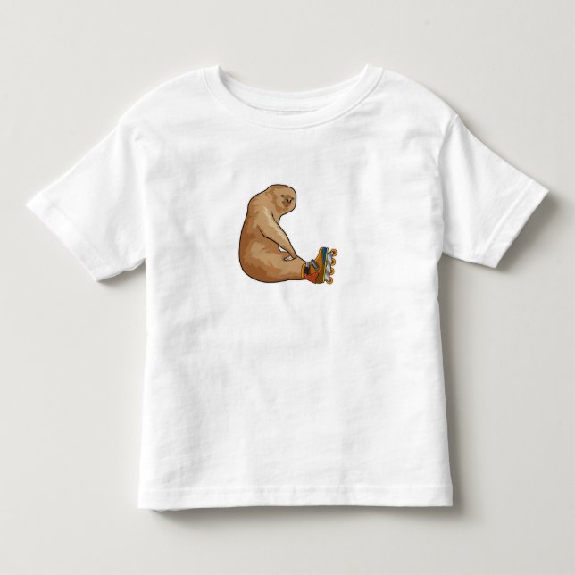 Fånga som infogad skater med textbundna skal t shirt (Framsida)