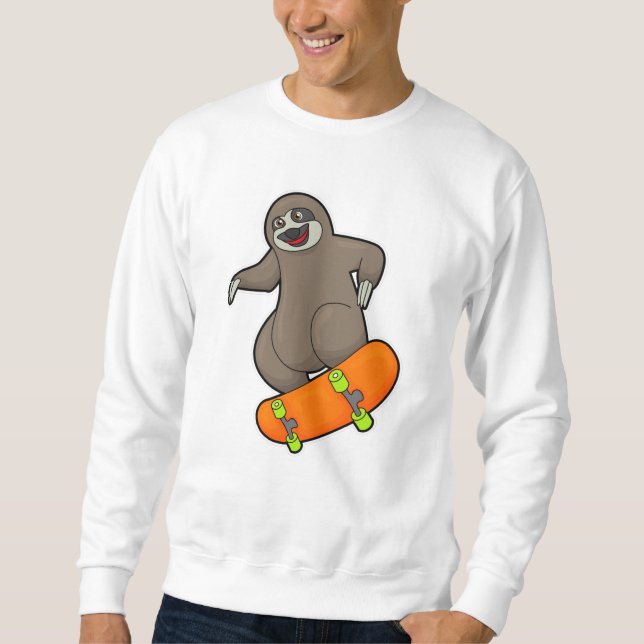 Fånga som Skater med Skateboard Lång Ärmad Tröja (Framsida)