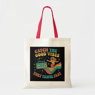 Fånga Tote Bag av Good Vibes Retro Skateboarder Tygkasse