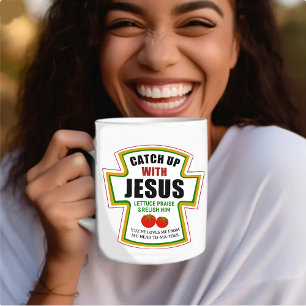 Fånga upp med Jesus underbara Christian Ketchup To Kaffemugg