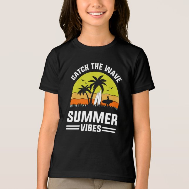 Fånga Våg Sommar Vibes-64193 T Shirt (Framsida)