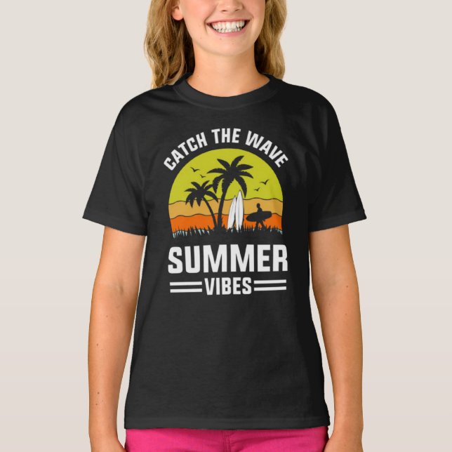 Fånga vågen sommarstämning-64193 t shirt (Framsida)