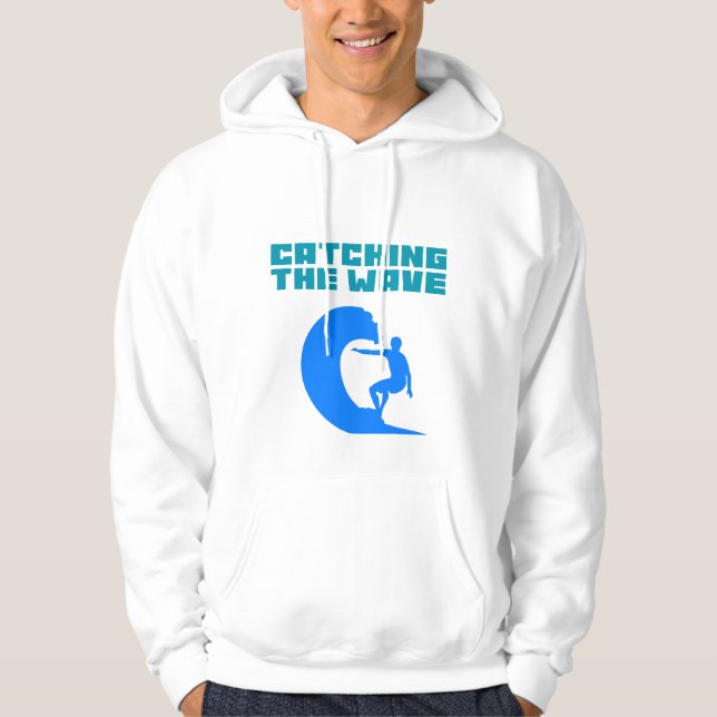 Fånga vågen - Surfning Hoodie (Framsida)