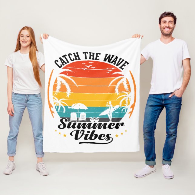 Fånga vågens sommarstämning fleecefilt (På plats)