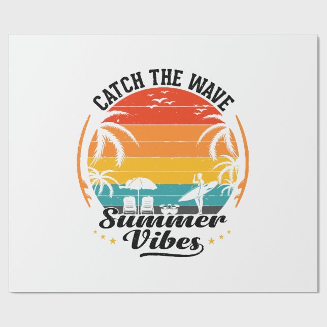 Fånga vågens sommarstämning presentpapper (Platt)