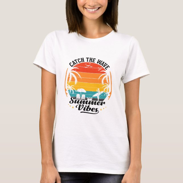 Fånga vågens sommarstämning t shirt (Framsida)