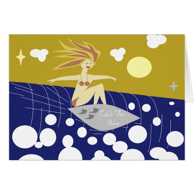 Fånga vinka hälsningskort (Framsidan Horizontal)