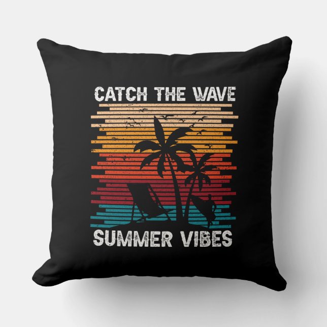 Fånga Wave Summer Vibes Kudde (Framsida)