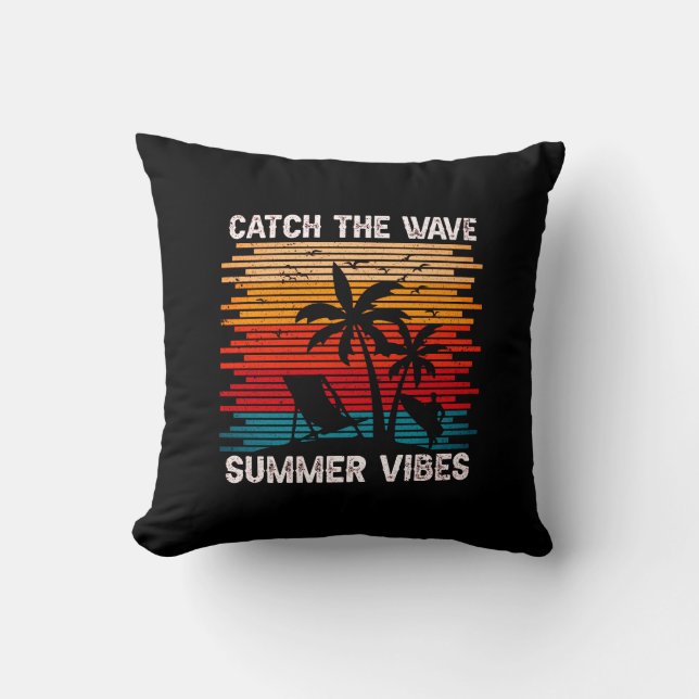 Fånga Wave Summer Vibes Kudde (Framsida)