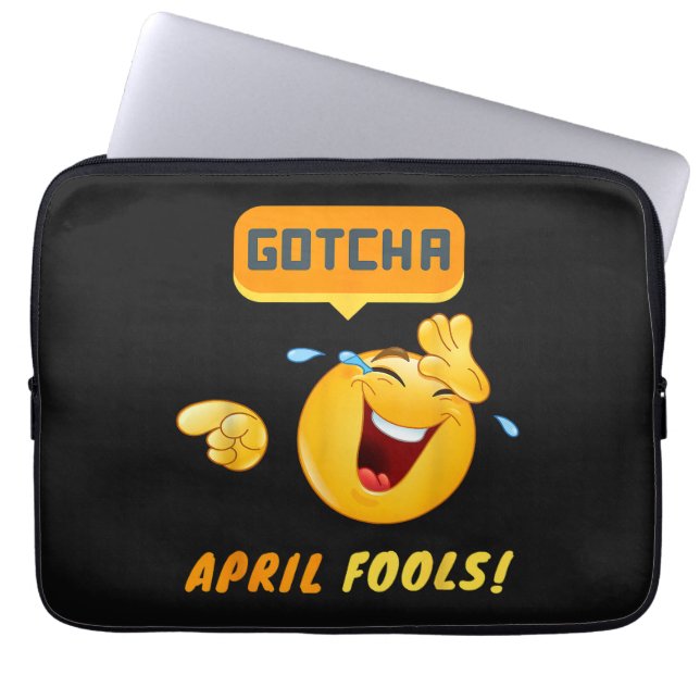 FÅNGAD - Aprilsnille Roligt Laptop Fodral (Framsidan)