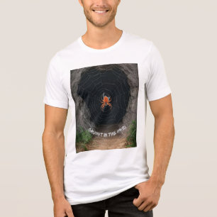 "Fångad i nätet" Cyber Spindelnät Grafik  T Shirt