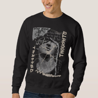 Fångad i Thoughts Streetwear | Estetisk Grafik Lång Ärmad Tröja