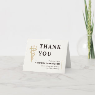 Fängad veterinär - tack, Black Guld Tack Kort