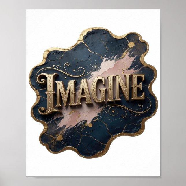 Fångande gul IMAGINE Poster (Framsidan)