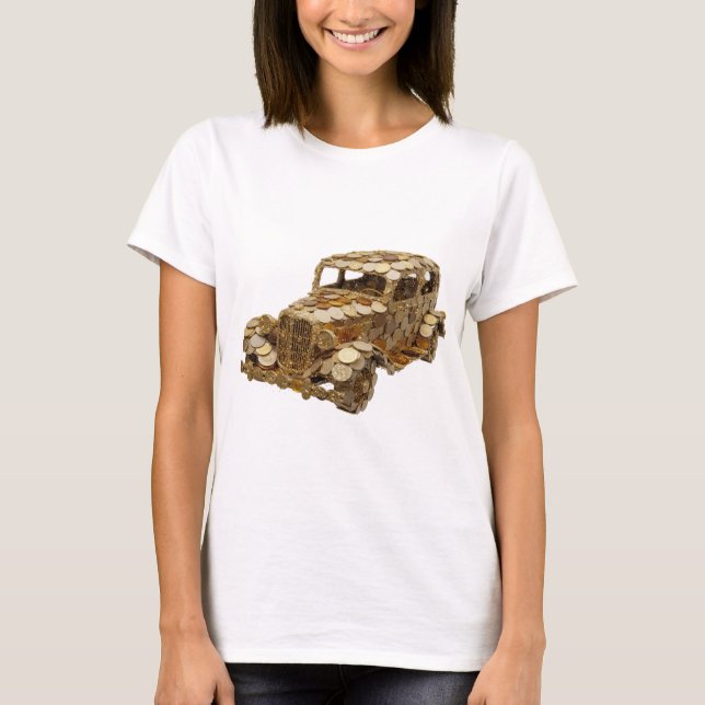 Fångande silver GULD BIL Design T Shirt (Framsida)