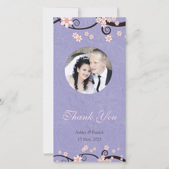 Fångar i Kärlek Violet Tack Photo Kort (Framsida)