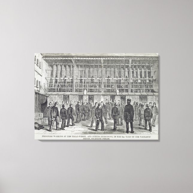 Fångar som arbetar på Går-Wheel m.fl. Canvastryck (Framsida)