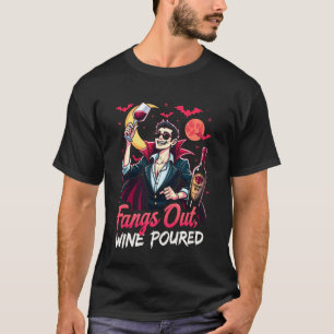 Fangar Ut Vinet Hälldes Roligt Halloween Vin T Shirt