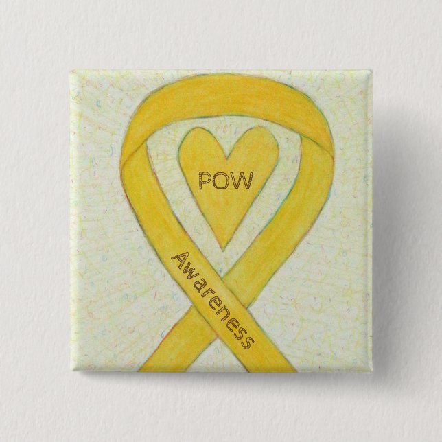 Fångare i Krig (POW) - Medvetenhet Band Heart Pin Knapp (Framsida)