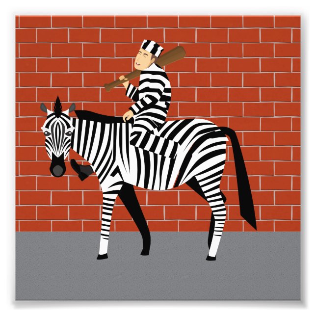 Fångare och zebra fototryck (Framsidan)
