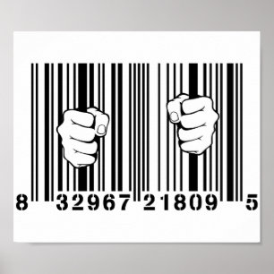 Fångat av fängelset för ConsumerismUPC-Barcode Poster