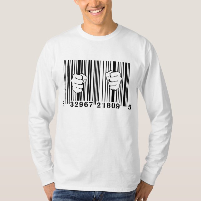 Fångat av fängelset för ConsumerismUPC-Barcode Tee (Framsida)
