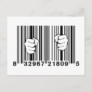 Fångat av fängelset för ConsumerismUPC-Barcode Vykort