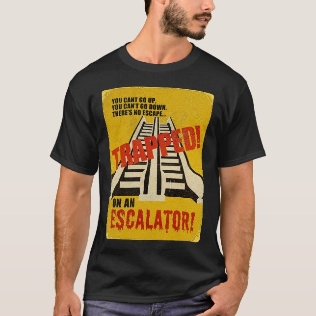 Fångat på en rulltrappa t-shirt (Framsida)