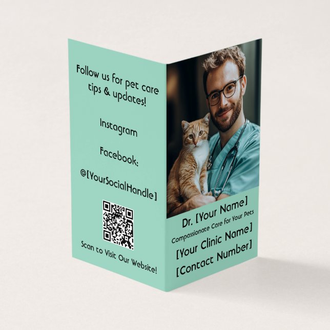 Fängat veterinärt Affärskort Visitkort (Utsida)
