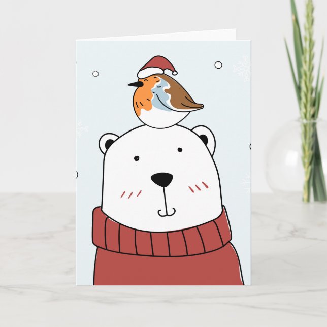 FÄNGDA BARNS CHRISTMAS-KORT MED FÅGLAR HELGKORT (Framsida)