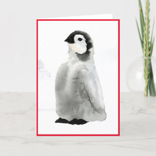 FÄNGDA VATTENFÄRGPENGUINKORT CHRISTMAS TACK KORT