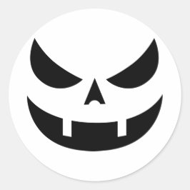 Fanged Grinning Pumpkin Ansikte Sticker Runt Klistermärke