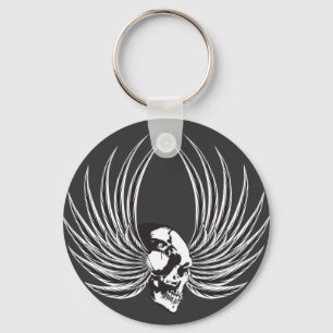 Fanged Skull med Vingar Nyckelring