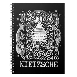 Fängel och REFUGE citat av Nietzsche Anteckningsbok