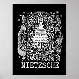 Fängel och REFUGE citat av Nietzsche Poster